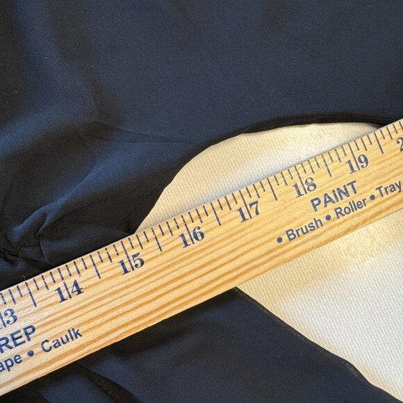 Sheer Flowy Babydoll Tunic Top LG/XL Black Bell Sleeves 3D Flower Fairy Goth - Picture 8 of 9